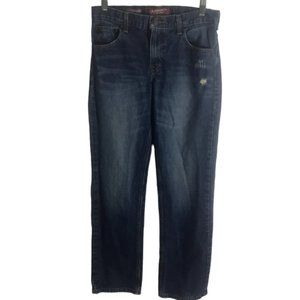 Arizona Jeans Boy's Size 16 Jeans Straight Leg Adjustable Waist Denim Blue